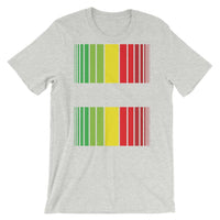 Green Yellow Red Broken Barcode Unisex T-Shirt Bella Canvas Original Art Abyssinian Kiosk Fashion Cotton Apparel Clothing Rasta Flag Reggae