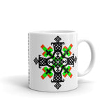 Black, Lime and Red Cross Coffee Mug Ethiopian Coptic Orthodox Abyssinian Kiosk Christian