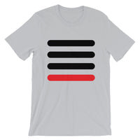 3 Black Bars 1 Red Unisex T-Shirt Abyssinian Kiosk Horizontal Lines Fashion Cotton Apparel Clothing Bella Canvas Original Art