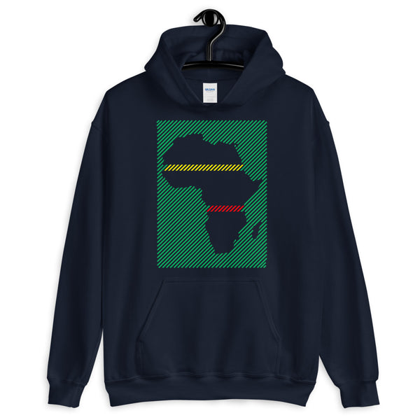 Africa Diagonal Lines GYR Unisex Hoodie Abyssinian Kiosk
