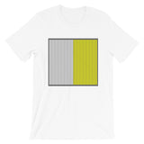 Grey Back White Yellow Lines Unisex T-Shirt Square Abyssinian Kiosk Fashion Cotton Apparel Clothing Bella Canvas Original Art