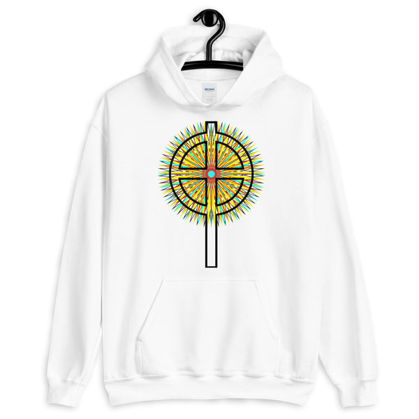 Star Cross Black Unisex Hoodie Abyssinian Kiosk Hollow Circle Top Cross Ethiopian Coptic Orthodox Tewahedo Christian Gildan Original Art Fashion Cotton Apparel Clothing