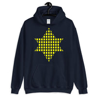 Yellow Boxes Star of David Unisex Hoodie Abyssinian Kiosk Rectangles Jewish Falasha Abyssinia Ethiopia Gildan Original Art Fashion Cotton Apparel Clothing