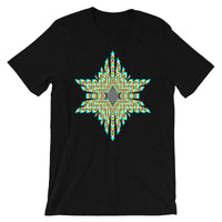  White Boxes Psychedelic Star of David Unisex T-Shirt Trip Trippy Colorful Abyssinian Kiosk Rectangles Ethiopia Jewish Falasha Bella Canvas Original Art Fashion Cotton Apparel Clothing