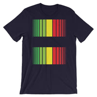 Green Yellow Red Broken Barcode Unisex T-Shirt Bella Canvas Original Art Abyssinian Kiosk Fashion Cotton Apparel Clothing Rasta Flag Reggae