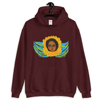 Green Blue Angel Unisex Hoodie Traditional Ethiopian with Feathers and Wings Abyssinian Kiosk Ethiopian Gildan Original Art Fashion Cotton Apparel Clothing