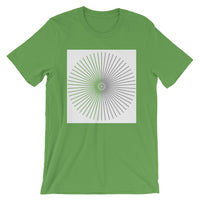 Half Blank Half Grey Cube Spokes White BG Unisex T-Shirt Abyssinian Kiosk Squares Bicycle Spokes Background Fashion Cotton Apparel Clothing Bella Canvas Original Art