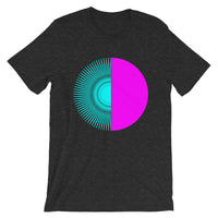 Cyan Half Star Magenta Half Circle Unisex T-Shirt Abyssinian Kiosk Fashion Cotton Apparel Clothing Bella Canvas Original Art