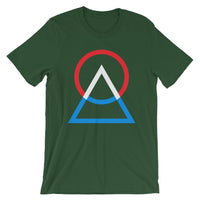Red White Blue Circle Triangle Unisex T-Shirt Abyssinian Kiosk Harmonious Meeting Fashion Cotton Apparel Clothing Bella Canvas Original Art