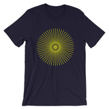 Yellow Cube Spokes Unisex T-Shirt Abyssinian Kiosk Squares Bicycle Spokes Fashion Cotton Apparel Clothing Bella Canvas Original Art 