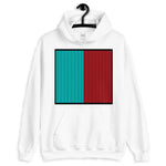 Black Back Cyan Red Lines Unisex Hoodie Square Abyssinian Kiosk Fashion Cotton Apparel Clothing Gildan Original Art