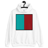 Black Back Cyan Red Lines Unisex Hoodie Square Abyssinian Kiosk Fashion Cotton Apparel Clothing Gildan Original Art