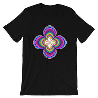 Psychedelic #9 Cross White Unisex T-Shirt Trip Trippy Colorful Ethiopian Coptic Orthodox Abyssinian Kiosk Christian Bella Canvas Original Art Fashion Cotton Apparel Clothing