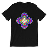 Psychedelic #9 Cross White Unisex T-Shirt Trip Trippy Colorful Ethiopian Coptic Orthodox Abyssinian Kiosk Christian Bella Canvas Original Art Fashion Cotton Apparel Clothing