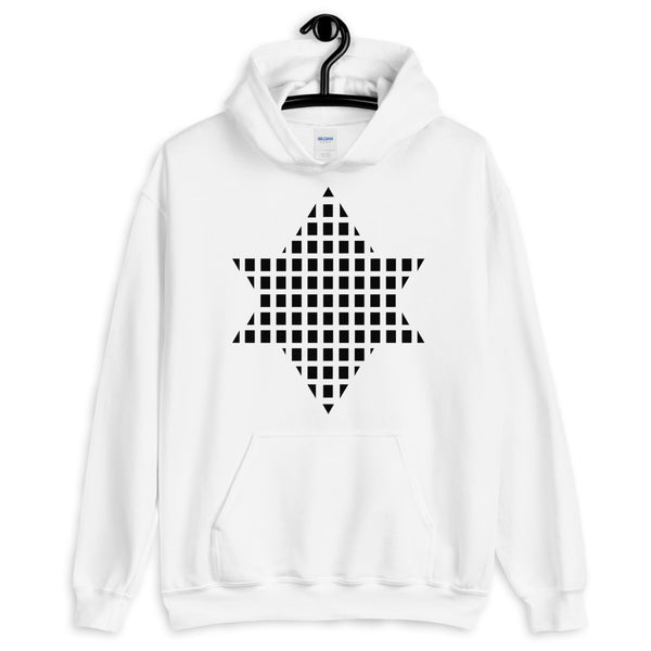 Black Boxes Star of David Unisex Hoodie Abyssinian Kiosk Rectangles Jewish Falasha Abyssinia Ethiopia Gildan Original Art Fashion Cotton Apparel Clothing