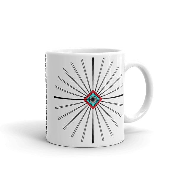 Black Cross Red Cyan Diamond Center Kaffa Mug