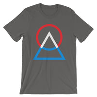 Red White Blue Circle Triangle Unisex T-Shirt Abyssinian Kiosk Harmonious Meeting Fashion Cotton Apparel Clothing Bella Canvas Original Art