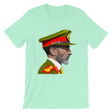 Haile Selassie Color Profile Unisex T-Shirt Abyssinian Kiosk Emperor Rasta Rastafari Green Yellow Red Ethiopian Flag Ethiopia Africa African Abyssinia Habesha History Military Uniform Art Portrait Vintage Reggae Bella Canvas Original Art Fashion Cotton Apparel Clothing