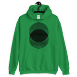 Black Lined Circles Unisex Hoodie Abyssinian Kiosk Joining Circles Fashion Cotton Apparel Clothing Gildan Original Art