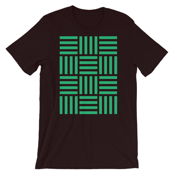 Lots of 4 Green Lines Unisex T-Shirt Abyssinian Kiosk Fashion Cotton Apparel Clothing Bella Canvas Original Art