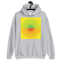 Green & Red Cube Spokes Yellow BG Unisex Hoodie Abyssinian Kiosk Fashion Cotton Apparel Clothing Gildan Original Art