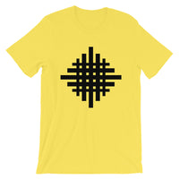 Black Weaved Cross Unisex T-Shirt Abyssinian Kiosk Equal Armed Cross Fashion Cotton Apparel Clothing Bella Canvas Original Art