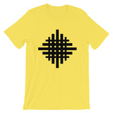 Black Weaved Cross Unisex T-Shirt Abyssinian Kiosk Equal Armed Cross Fashion Cotton Apparel Clothing Bella Canvas Original Art