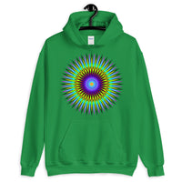 Psychedelic Star Unisex Hoodie Trip Trippy Colorful Abyssinian Kiosk Gildan Original Art Abyssinian Kiosk Fashion Cotton Apparel Clothing