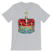 Funky Crown Red Unisex T-Shirt Abyssinian Kiosk Empress Menen Crown Haile Selassie Colors African Royal Royalty Fashion Cotton Apparel Clothing Bella Canvas Original Art