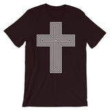 White & Empty Maze Cross Unisex T-Shirt Abyssinian Kiosk Christian Jesus Religion Lined Latin Cross Bella Canvas Original Art Fashion Cotton Apparel Clothing