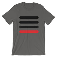 3 Black Bars 1 Red Unisex T-Shirt Abyssinian Kiosk Horizontal Lines Fashion Cotton Apparel Clothing Bella Canvas Original Art