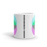 Cyan Green Magenta Lined Circles Kaffa Mug