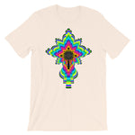 Psychedelic Black #10 Cross Unisex T-Shirt Trip Trippy Colorful Ethiopian Coptic Orthodox Abyssinian Kiosk Christian Bella Canvas Original Art Abyssinian Kiosk Fashion Cotton Apparel Clothing