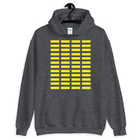 Yellow Grid Bars Unisex Hoodie Abyssinian Kiosk Rectangle Bars Spaced Evenly Grid Pattern Fashion Cotton Apparel Clothing Gildan Original Art