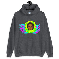 Cyan & Magenta Angel Unisex Hoodie Traditional Ethiopian with Feathers and Wings Abyssinian Kiosk Ethiopian Gildan Original Art Fashion Cotton Apparel Clothing