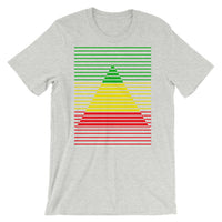 GYR Lined Pyramid Unisex T-Shirt Abyssinian Kiosk Green Yellow Red Ethiopian FlagFashion  Cotton Apparel Clothing Bella Canvas Original Art