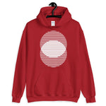 White Lined Circles Unisex Hoodie Abyssinian Kiosk Joining Circles Fashion Cotton Apparel Clothing Gildan Original Art