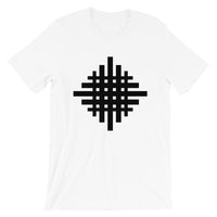 Black Weaved Cross Unisex T-Shirt Abyssinian Kiosk Equal Armed Cross Fashion Cotton Apparel Clothing Bella Canvas Original Art