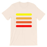 Yellow to Red Bars Unisex T-Shirt Abyssinian Kiosk Orange Lines Fashion Cotton Apparel Clothing Bella Canvas Original Art