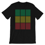 Green Yellow Red Squares Unisex T-Shirt Abyssinian Kiosk Fashion Cotton Apparel Clothing Bella Canvas Original Art