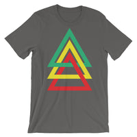 3 Triangles GYR Unisex T-Shirt Abyssinian Kiosk Green Yellow Red Ethiopia Fashion Cotton Apparel Clothing Bella Canvas Original Art