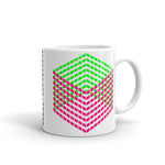 Pink Green Cube Illusion Kaffa Mug