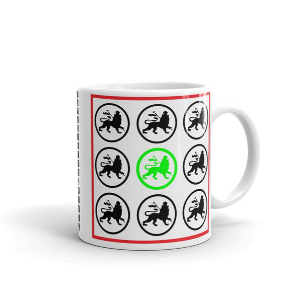 Black and Lime Lions Coffee Mug Ethiopian Lion of Judah Abyssinian Kiosk Abyssinia Ethiopia