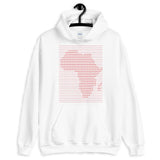 Africa Red Dashes Unisex Hoodie Abyssinian Kiosk Scantron Map Gildan Original Art Fashion Cotton Apparel Clothing