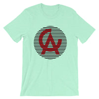 Black Lined Circle Red CA Unisex T-Shirt Lines California State Abyssinian Kiosk Fashion Cotton Apparel Clothing Bella Canvas Original Art