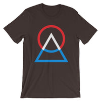 Red White Blue Circle Triangle Unisex T-Shirt Abyssinian Kiosk Harmonious Meeting Fashion Cotton Apparel Clothing Bella Canvas Original Art