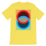 Red Blue Rings Black Inner Unisex T-Shirt Abyssinian Kiosk Fashion Cotton Apparel Clothing Bella Canvas Original Art