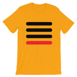 3 Black Bars 1 Red Unisex T-Shirt Abyssinian Kiosk Horizontal Lines Fashion Cotton Apparel Clothing Bella Canvas Original Art