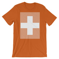 White Criss White Cross Unisex T-Shirt Abyssinian Kiosk Equal Arm Cross Christian Criss Cross Lines Bella Canvas Original Art Fashion Cotton Apparel Clothing