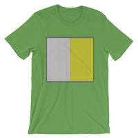 Grey Back White Yellow Lines Unisex T-Shirt Square Abyssinian Kiosk Fashion Cotton Apparel Clothing Bella Canvas Original Art